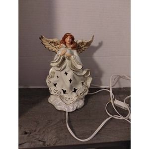 8 1/2" Porcelain PR Angel Holding Lamb LIght